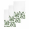 thumbnail image 1 of Green Pine Tree Hand Towels Set, Waffle Weave Kitchen Towels 3 Pieces, Vintage Watercolor Botanical Microfiber Hair Face Bath Tea Towel Absorbent Quick Drying Cleaning Dish Cloths, 15.7"x23.6", 1 of 7
