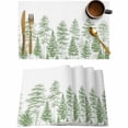 thumbnail image 1 of Green Pine Tree Sketch Forest Art Placemats Set of 4,Wipeable Washable Table Mats for Dining Tables,Country Trees on White Place Mats for Kitchen Event Party Tabletop Decor, 1 of 7