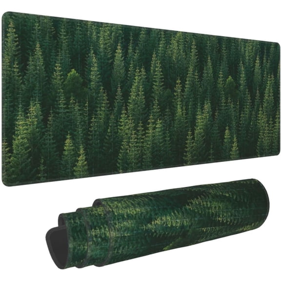 Green Pine Trees Extra Large Gaming Mouse Pad Non-Slip Laptop Mousepad Desk Mat 31.5x11.8 Inch