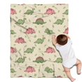 thumbnail image 1 of Green and Pink Dinosaur Pattern Blanket,Comfortable Soft Flannel Throw Blanket,All Season,Warm Lightweight Blankets for Sofa Bed Couch Living Room Chair,30"x40", 1 of 4