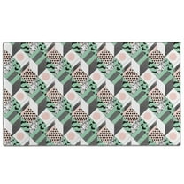 Green Pink Geometric Pattern Door Rugs,Washable Non Slip Door Mats Indoor,Decorative Door Mats,Entry Mat Indoor for Entrance,Bedroom,Kitchen,Bathroom,17"x30"