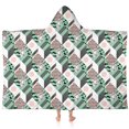 thumbnail image 1 of Green Pink Geometric Pattern Hooded Bath Towel，60"x35" for Ages 3 To 12 Kids, Quick Dry Lightweight Soft Microfiber Hood Beach Towel Cover Up for Kids, 1 of 7