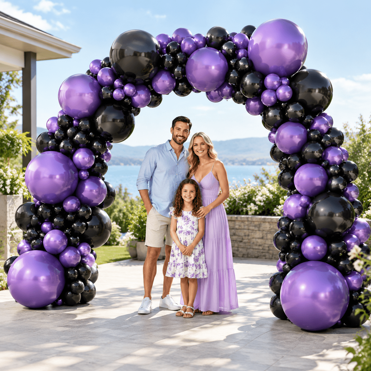 Green Pink Purple Double Stuffed Balloon Arch Garland Kit with Bionic ...