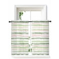 thumbnail image 1 of Green Pink Stripes Curtains 54 Inch Length,Sheer Curtains for Bedroom Living Room Window Gradient Geometric Smear Art Paint Rod Pocket Drapes Kitchen Curtains Small Half Window 52"x54" 2 Panels, 1 of 7