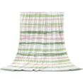 thumbnail image 1 of Green Pink Stripes Throw Blanket for Couch,Soft Lightweight Flannel Fleece Blanket,Gradient Geometric Smear Art Paint Microfiber Plush All Season Decorative Blankets for Sofa Office Travel 40"x50", 1 of 9