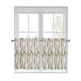 thumbnail image 1 of Green Pink Weeping Eucalyptus 2 Panel Kitchen Curtains for Small Windows, Spring Summer Farmhouse Leaves Bathroom Tier Curtain, Short Window Treatment for Bedroom/Living Room 55"x24", 1 of 6
