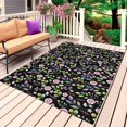 thumbnail image 1 of Green Pink Wildflowers Outdoor Rug for Patio/Deck/Porch, Non-Slip Large Area Rug 5 x 8 Ft, Pastoral Botanical Leaves Indoor Outdoor Rugs Washable Area Rugs, Reversible Camping Rug Carpet Runner, 1 of 8