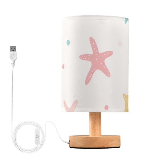 Green Pink Yellow Stars Dots Table Lamp with USB Port LED Warm Light Lamp Night Light Home Decor