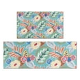 thumbnail image 1 of Green Pioneer Flower and Leaf Kitchen Rugs Sets Of 2,Anti Fatigue Kitchen Mat Rugs Non Slip Washable,Decorative Kitchen Floor Mats for Kitchen,Sink,Laundry,17"x30"+17"x47", 1 of 7
