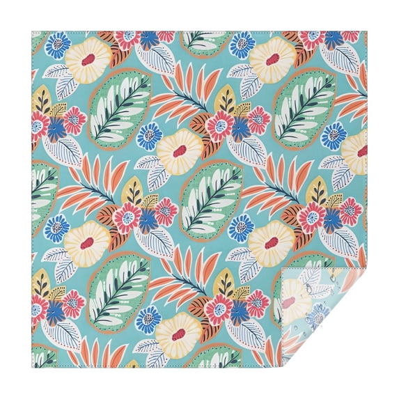 Green Pioneer Flower and Leaf Square Tablecloth,Waterproof Square Table Cover,Wipeable Spillproof Washable Table Cover for Home Kitchen Party Decor 42"X42"(107x107cm)