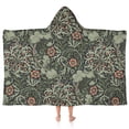 thumbnail image 1 of Green Pioneer Flower Pattern Hooded Bath Towel，50"x30" for Ages 3 To 12 Kids, Quick Dry Lightweight Soft Microfiber Hood Beach Towel Cover Up for Kids, 1 of 7