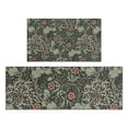 thumbnail image 1 of Green Pioneer Flower Pattern Kitchen Rugs Sets Of 2,Anti Fatigue Kitchen Mat Rugs Non Slip Washable,Decorative Kitchen Floor Mats for Kitchen,Sink,Laundry,17"x30"+17"x47", 1 of 7