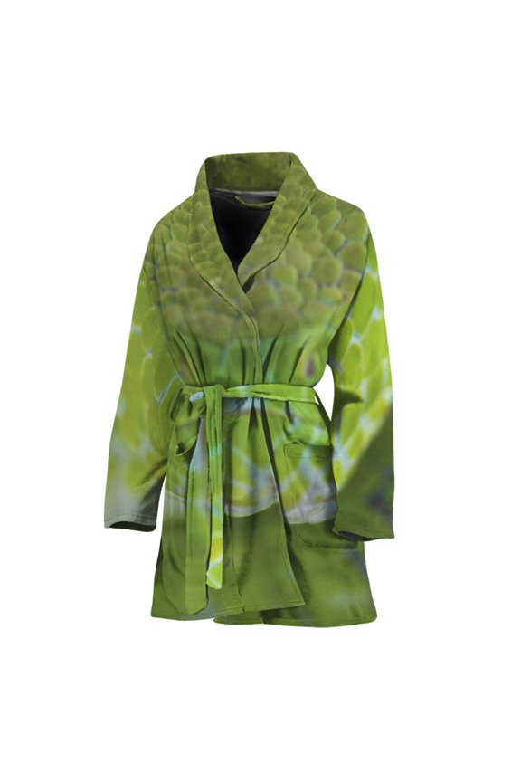 Green Pit Viper Women Bathrobe One Size Univeral Fits Fashion Lightweight Plush Fleece Long Robe For Women