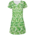 thumbnail image 1 of Green Pixels All Over Juniors V-Neck Dress, 1 of 2