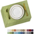 thumbnail image 1 of Green Placemat Set of 4 Washable Place Mats Placemats Heat Resistant Sage Placemat for Dining Table Kitchen Table Mats Spring Dinner Decor, Grass Green, 1 of 6