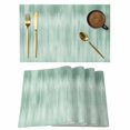 thumbnail image 1 of Green Placemats Set of 8, Modern Abstract Art Ombre Striped Placemats for Dining Table, Place Mats for Kitchen Tabletop, Waterproof Wipeable Dining Table Mats Set, 1 of 9