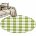 thumbnail image 1 of Green Plaid Area Rug, Green Gradient Washable Large Circle Carpet, Non Slip Round Rug for Living Room/Bedroom/Dining Room/Home Office/Dorm, 1 of 9