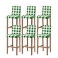 thumbnail image 1 of Green Plaid Bar Stool Covers Set of 6, Spring Summer Farmhouse Buffalo Checkered Stretch Washable Bar Chair Covers with Backs, Removable Pub Counter Height Chair Cover for Kitchen Dining Room Cafe, 1 of 7
