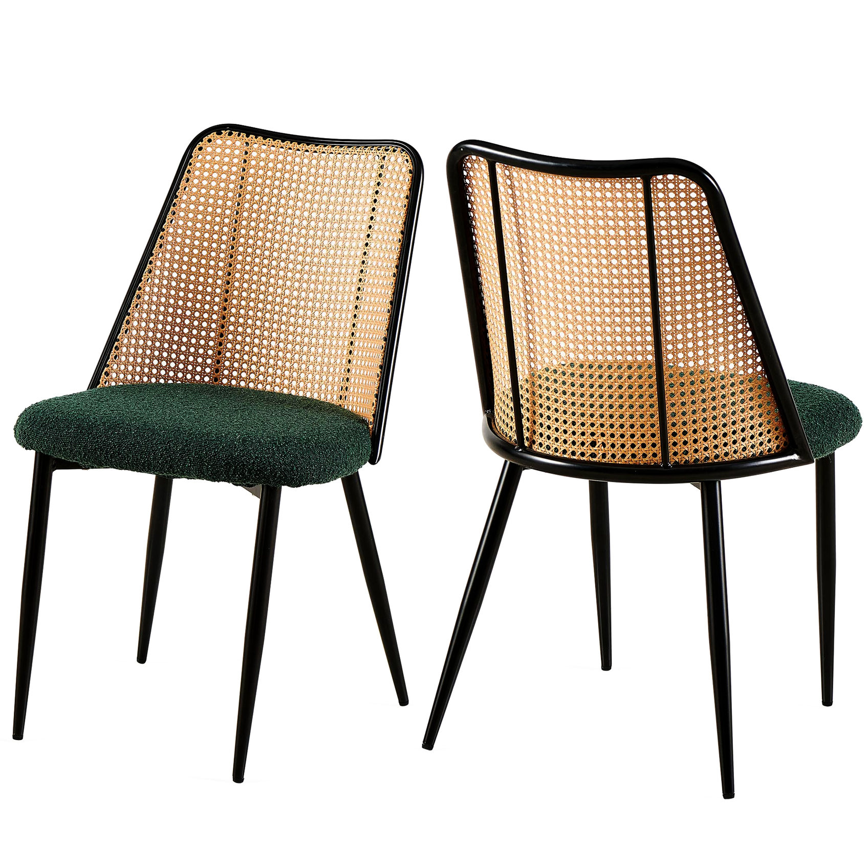 Green Plaid Dining Chairs, Metal Structure / Suitable for Home, Set of ...