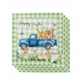 thumbnail image 1 of Green Plaid Easter Cloth Napkins Set of 4 Reusable Dinner Napkins, Blue Truck Spring Floral Bunny Animals Cocktail Napkin Washable Table Napkins for Wedding/Holiday Party/Baby Shower 20"x20", 1 of 7