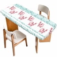 thumbnail image 1 of Green Plaid Farmhouse Table Cloths for 8 Foot Rectangle Tables, Watercolor Cute Country Pigs Checkered Patio Waterproof Elastic Fitted Tablecloths, Washable Rectangular Table Cover for Camping, 1 of 8