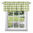 thumbnail image 1 of Green Plaid Kitchen Curtain Valances for Windows Farmhouse Short Curtains, Gradient Geometric Buffalo White Checkered Rod Pocket Valance Curtain for Bedroom Cafe Living Room, 1 of 8