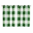 thumbnail image 1 of Green Plaid Kitchen Curtains 63 Inch Length, Spring Summer Farmhouse Buffalo Checkered Grommet Top Bedroom Living Room Curtains, Light Filtering Cafe Curtain Drapes 2 Panels Set 104''x63'', 1 of 9