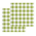 thumbnail image 1 of Green Plaid Kitchen Dish Towels for Drying Dishes Set of 2, Gradient Geometric Buffalo White Checkered Waffle Weave Microfiber Hand Tea Bathroom Towels Quick Dry & Absorbent Towel 12x12, 1 of 7