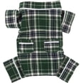 thumbnail image 1 of Fab Dog Flannel Dog Pajamas, 12" Length, Green Plaid, 1 of 4