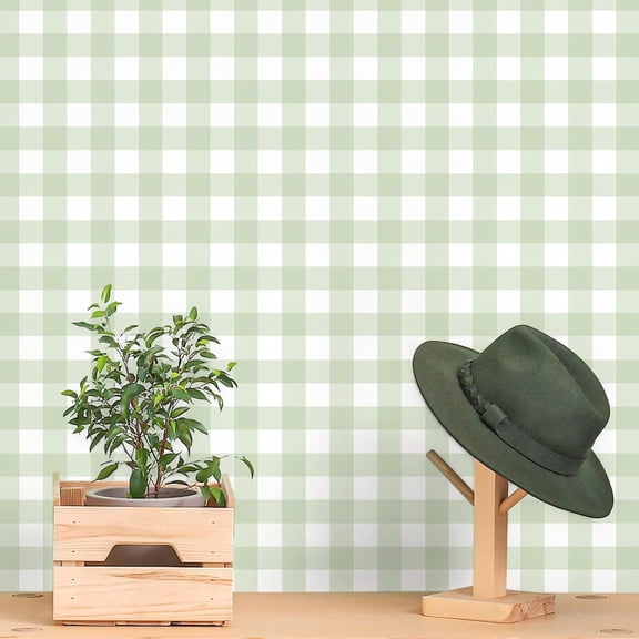 Green Plaid Peel and Stick Wallpaper Boho Plaid Contact Paper for Cabinet Green Checkered Geinham Contact Paper Self Adhesive Removable Wallpaper Bathroom Nursery Waterproof 17.3inW 78.7inL