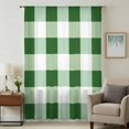 thumbnail image 1 of Green Plaid Sheer Curtains 63 Inches Long, Spring Summer Farmhouse Buffalo Checkered Light Filering Curtains, Breathable Simi Curtain Privacy Drapes for Living Room Bedroom Window Treatment, 1 of 9
