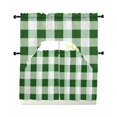 thumbnail image 1 of Green Plaid Swag Curtains for Living Room/Bedroom Windows, Spring Summer Farmhouse Buffalo Checkered Kitchen Curtains and Valances Set 36 Inch Length, Light Filtering Swags Valance Curtain Panels, 1 of 5