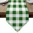 thumbnail image 1 of Green Plaid Table Runner Linen Burlap Table Runner 90 Inches Long Spring Summer Farmhouse Buffalo Checkered Dresser Scarves for Kitchen Island Coffee Dining Party Wedding Holiday Decor 13"x90", 1 of 8
