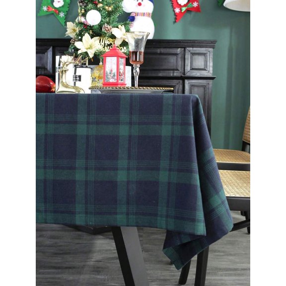 Green Plaid Tablecloth Rectangular Classic Nordic Style 1pc