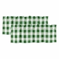 thumbnail image 1 of Green Plaid Valances for Windows, Decorative Rod Pocket Window Valance Curtains, Spring Summer Farmhouse Buffalo Checkered Short Curtain Drapes for Kitchen/Living Room, 2 Panels, 60" W x 18" L, 1 of 8