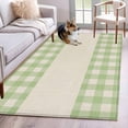 thumbnail image 1 of Green Plaid Washable Area Rugs 4'x6', Retro Country Green Plaid Linen Texture Low Pile Throw Living Room Rug Non-Slip Sturdy Edge Binding Carpet for Indoor Entryway Bedside Kitchen, 1 of 9