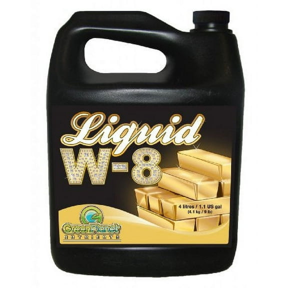 Green Planet Nutrients - Liquid W-8 (4 Liters) | Complex Blend of Organic Enzyme Activators, Vitamins, Essential Amino Acids and Unique Carbohydrates - Maximize Your Plants Yield During Flowering!