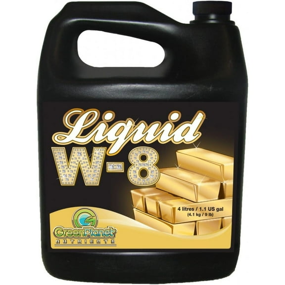 Green Planet Nutrients - Liquid W-8 (4 Liters) | Complex Blend of Organic Enzyme Activators, Vitamins, Essential Amino Acids and Unique Carbohydrates - Maximize Your Plants Yield During Flowering!