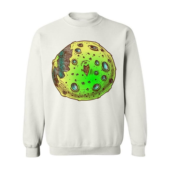 Green Planet With Craters Sweatshirt Men -Image by Shutterstock, Male XX-Large