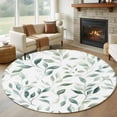 thumbnail image 1 of Green Plant 7FT Round Area Rugs for Living Room Eucalyptus Leaf Farm Watercolor Ultra-Thin Non-Slip Round Rugs Machine Washable Low Pile Circle Carpet for Bedroom Kitchen Nursery, 1 of 9