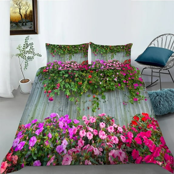 Green Plant Duvet Cover Set Twin Full King Size 3D Print Leaves Green Theme Polyester Comforter Cover for Kid Teen Adult
