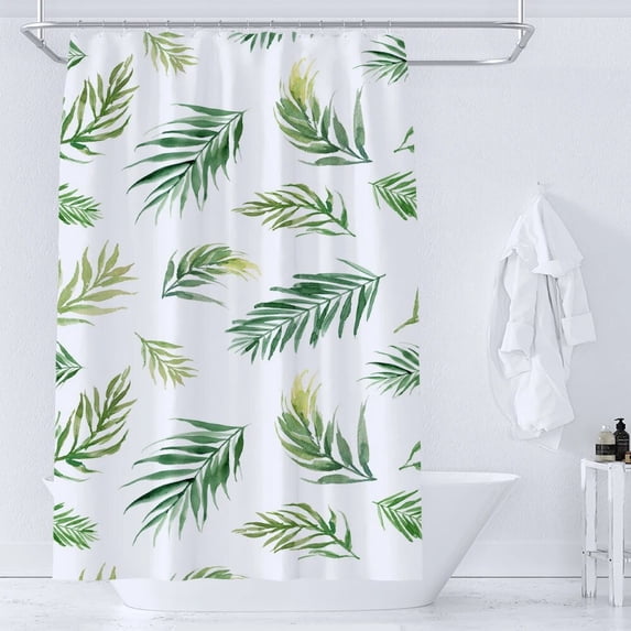 Green Plant Leaf Vines Floral Shower Curtain Print Nordic Minimalist Polyster Fabric Home Decor Bathroom Curtains with