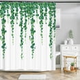 thumbnail image 1 of Green Plant Leaf Vines Flowers Shower Curtain Modern Nordic Minimalist Printed Polyster Home Decor Bathroom Curtain with, 1 of 5