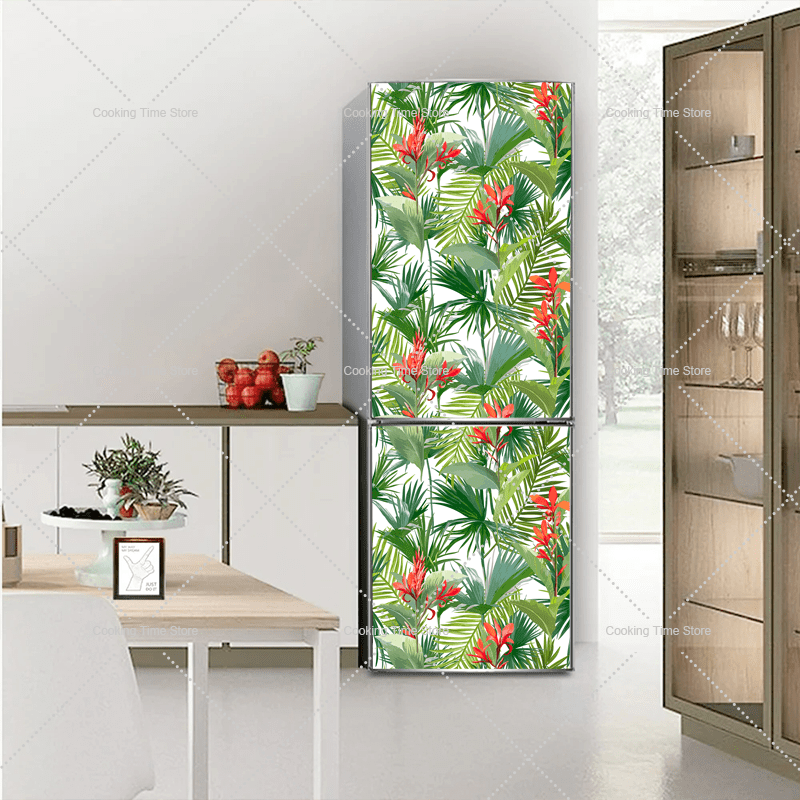Green-Plant-Leaves-Fridge-Wrap