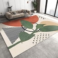 thumbnail image 1 of Green Plant Lines Area Rugs, Mid-Century Geometry Art Easy Clean Rug, Soft Non-Skid Carpet Throw Rug For Kids Teen Girls Boys Bedroom Living Room Bathroom Classroom Office 1x2ft, 1 of 6