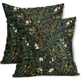 thumbnail image 1 of Green Plant Pillow Covers 18X18 Inch Sage Green Botanical Fern Leaf Decorative Pillow Cases Spring Summer Vintage Floral Black Throw Pillows Set of 2 Farmhouse Home Decor for Bed Room Couch Outdoor, 1 of 6