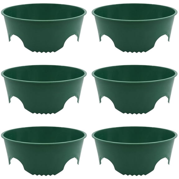 Green Plant Protection Shields 6-Pack, Plastic Root Barrier Rings For Pest Control And Water Retention, Easy Install Ground Covers For Garden Beds(6pcs)