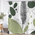 thumbnail image 1 of Green Plant Shower Curtain Abstract Leaves Boho Botanical Shower Curtains for Bathroom Tropical Palm Leaf Bath Curtain with Hooks Waterproof Fabric 72Wx84L, 1 of 6