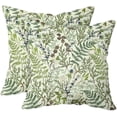 thumbnail image 1 of Green Plant Throw Pillow Covers 18x18 Inch Set of 2 Sage Green Botanical Leaf Pillow Covers Vintage Floral Cushion Cover Farmhouse Waterproof Decor for Living Room Bedroom Sofa Patio Outdoor, 1 of 6