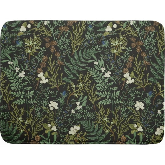 Green Plants Dish Drying Mat for Kitchen Counter Microfiber Absorbent Dish Draining Reusable Washable Foldable Extra Large 18"x24"